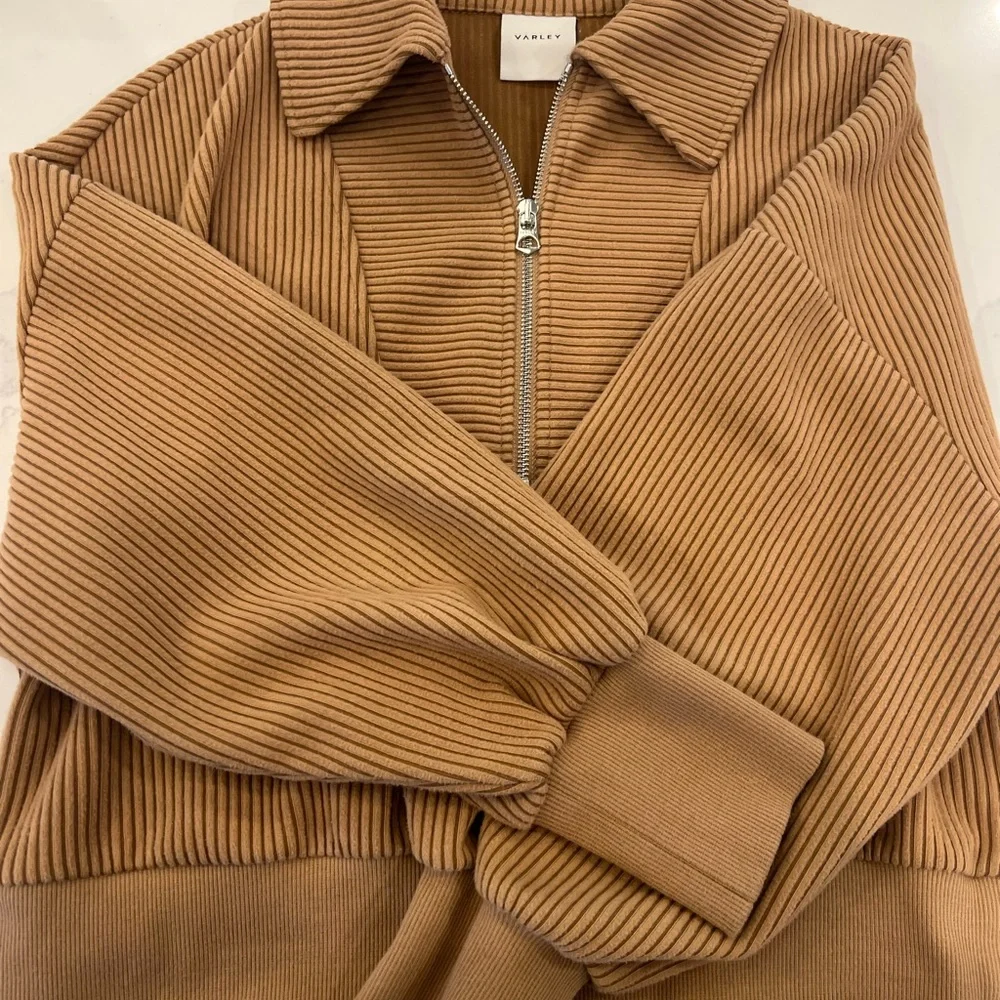 Varley Tan Ribbed Track Jacket - Picture 1 of 5